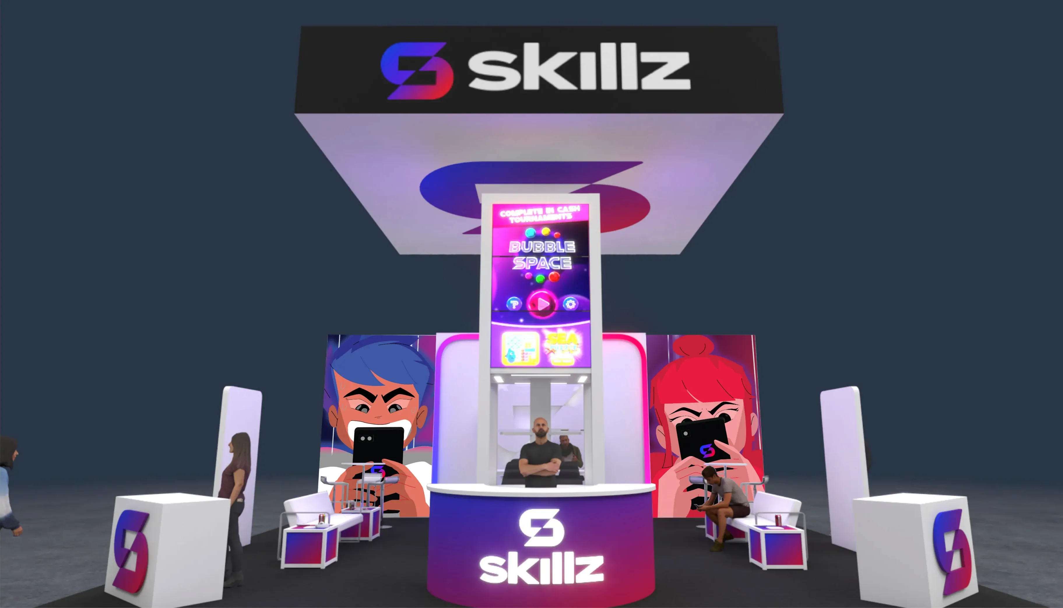 Skillz GDC event booth design